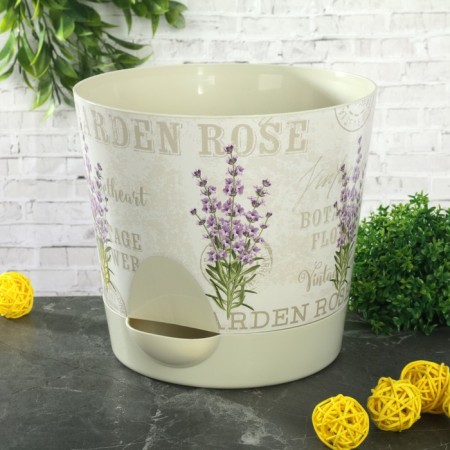 A pot for flowers with a basal watering “Nika deco. Lavender ", 2.7 l