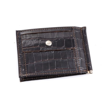 M-54 purse with a clamp, button, brown, dark, crocodile-1