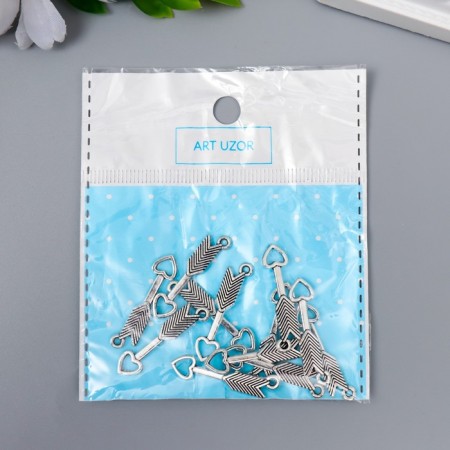 Decor for creativity Metal "arrow with heart-endor" silver G100b599 3x0.8 cm-3