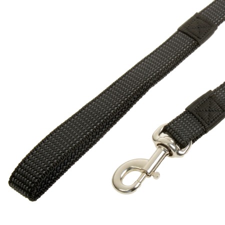 Kaponnoye zonik leash with double latex thread and reinforced carbine, 5m x 25mm, black-1