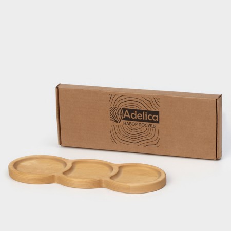 The ADELICA Menzhitsa "Traffic Light", 3 sections, 30 × 10 × 1.8 cm, saturated with mineral oil, in a gift box, birch-4
