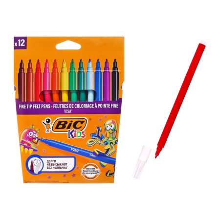 Flomasters 12 flowers BIC Kids Visa, children's, washed off, thin letter-5