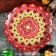 Largan Rishtan ceramics "Flowers", 42 cm, red, corrugated