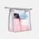 Lightning cosmetic bag, gray/transparent color