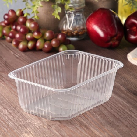 Container Plastic disposable "JPPLAST", 1 L, 18.6 × 13.2 × 6.4 cm, Color transparent