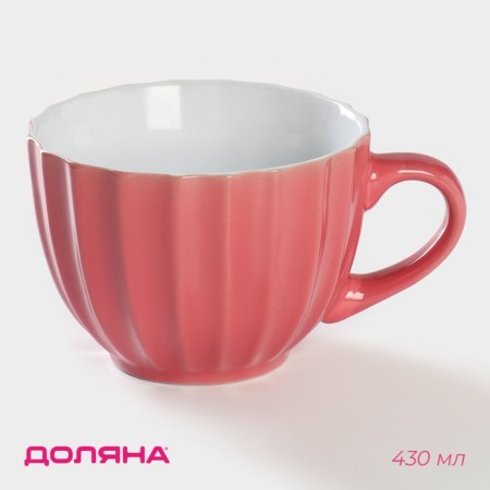 Mug ceramic share "Noemi", 430 ml, pink color