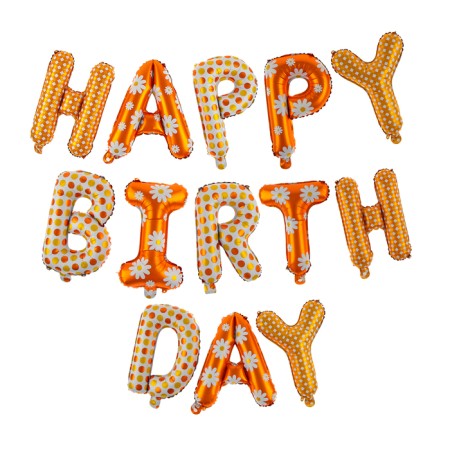 Foil inscription 16 "Happy Birthday", bright colors