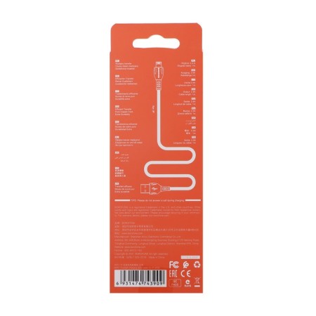 Cable Borofone BX51, Lightning - USB, 2.4 A, 1 m, PVC braid, white-5