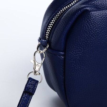 Bag Cross-Bodi with a zipper, blue color-4