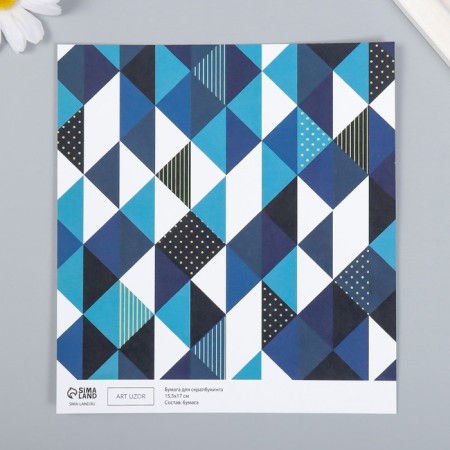 Scrapbooking paper "Strict geometry" density 180 g 15.5x17 cm-1
