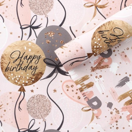 Paper Glossy double -sided "Happy Birthday", 50 x 70 cm