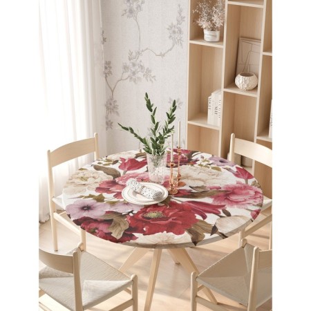 Groundpress “Ripe flowers”, round, oxford, elastic band, size 140x140 cm, diameter 105-120 cm-2