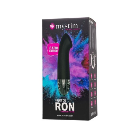 Mystim Right on Ron vibrator with electrical stimulation, 16.5 cm, silicone, black color-12