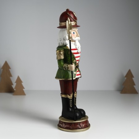 Souvenir Polystone "Nutcracker-Korol in a green uniform, with halberda" 11x11.3x32.5 cm-2