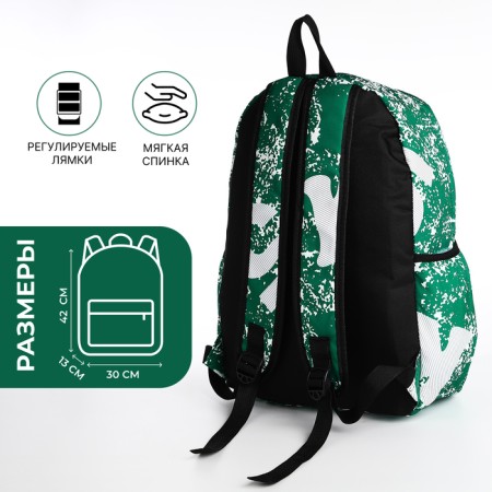 A backpack with a zipper, green color-1