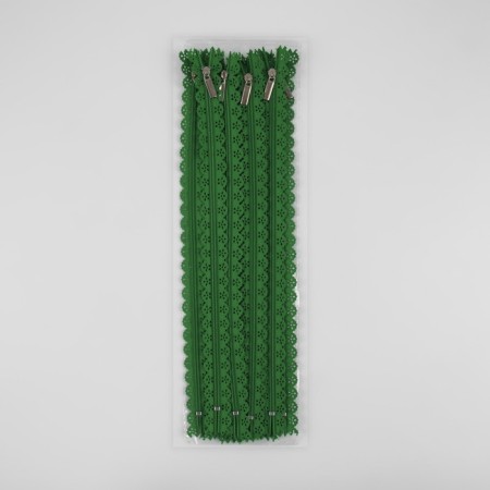 Lightning "Spiral", No. 3, insoluble, openwork, castle machine, 30 cm, green color-3