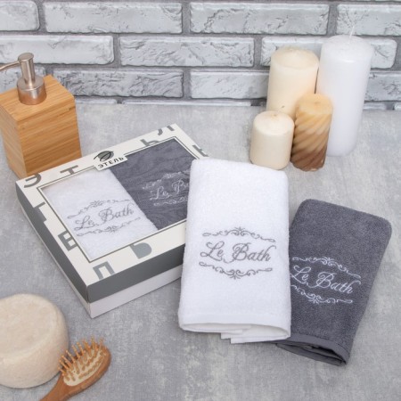 Title of towels "Le Bath" 35x50 cm-2 pcs, 100% cotton, 350 g/m2