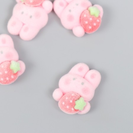 Decor for creativity velvet spraying "Bunny with strawberry" 0.6x2.5x1.8 cm