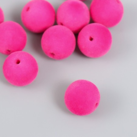 Beads for creativity velvet spraying "dark pink" set 10 pcs d = 1.4 cm-1
