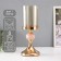 Summary metal, glass, plastic per 1 candle "Celia" d = 9.5 cm pink with gold 12x12x28.5 cm 101