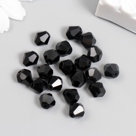Set a set of glass beads 20 pcs, 8 mm black-2