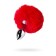Anal plug Toyfa Metal, silver, with a red tail, 4.2 cm, d = 2.7 cm