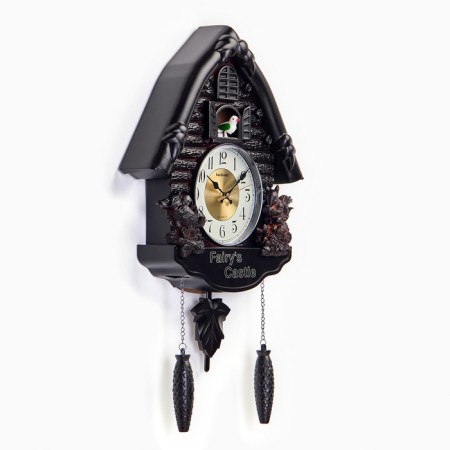 Watching clock, series: pendulum, "squirrels", smooth move, 53 x 7 x 35 cm, black-1