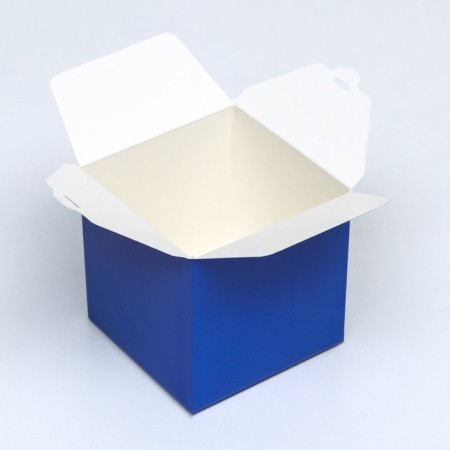 The box is folding, square, blue, 8 x 8 x 8 cm,-2