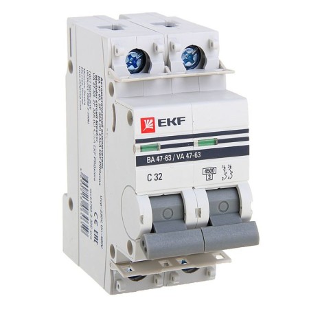Automatic circuit breaker EKF Proxima, 2P, modular, 32 A-1