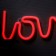 Neon sign "Love", 35x13 cm, aax3+usb, red