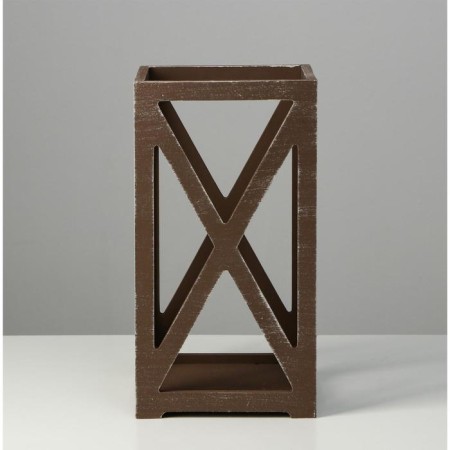Kashpo wooden 14 × 14 × 26 cm "Lantern High-tech Provence", brown-2