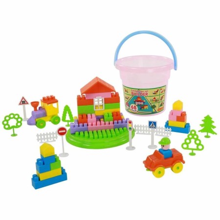 Designer "Builder", 68 elements, in a bucket of maxi with a lid-5