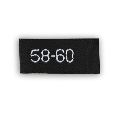 Textile strip "58-60", 5 x 1.1 cm, black color-2