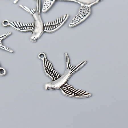Decor for creativity Metal "Swallow" silver G123B492 2.9x2.2 cm