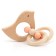 Bird teether with elastic and wooden elements