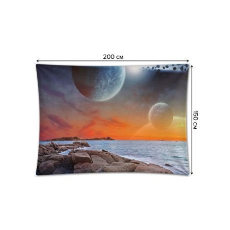 Decorative panel with photo printing "Space anomalies by the river", horizontal, size 150x200 cm-1