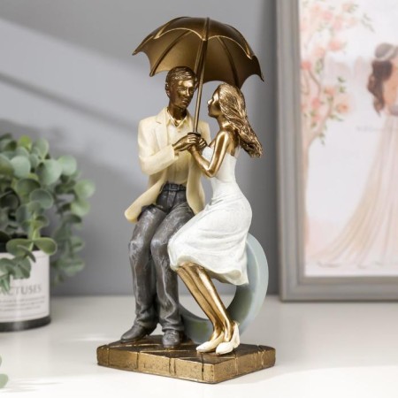 Souvenir Polystone Romance "Gathering lovers under an umbrella" 26x9.5x11.5 cm-2