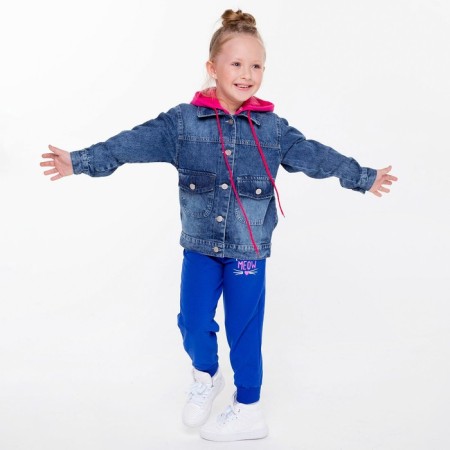 Denim jacket for girls, blue color, height 116 cm-5