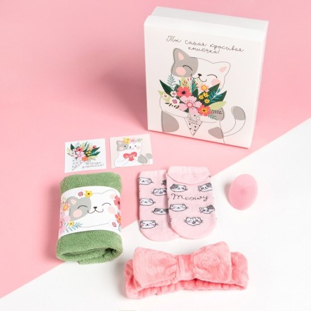Gift set "The most beautiful cat" towel and ACC-1