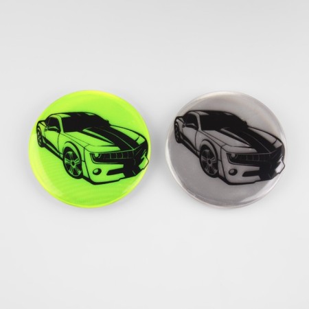 Reflective icon "Auto", d = 5.8 cm, color mix-6