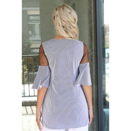 Female blouse, size 46, gray color-10