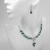 Set 2 objects: earrings, Kille "Listopad" rhombus, emerald white color in silver, 45 cm