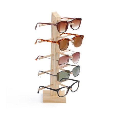 Glasses stand, 5 seats, h = 36 cm, wood, brown color-3