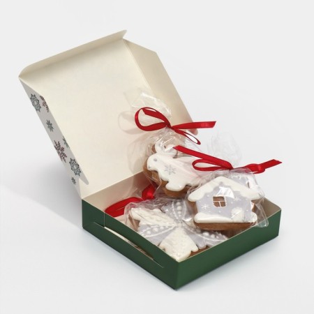 Folding box "New Year's botanist", 14 x 14 x 3.5 cm, New Year-4