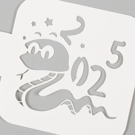 Plastic stencil "Cobra 2025", size 9x9 cm-2