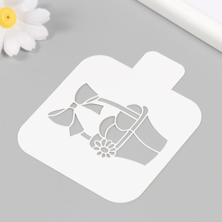 Plastic stencil "Basket" 9x9 cm-1