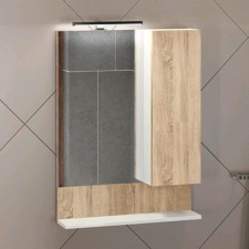 Зеркало шкаф Comforty Рига 60 для ванной комнаты, цвет дуб сонома