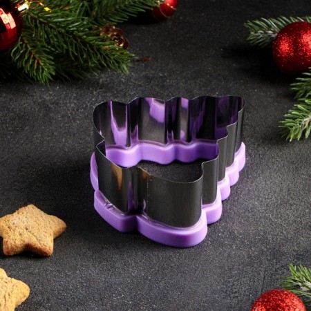 Form for cutting the cookies "Christmas tree", 9.7 × 5 × 10.7 cm, color mix-1