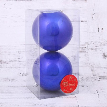 Set of balls plastic D-10 cm, 2 pcs "gloss" blue-1
