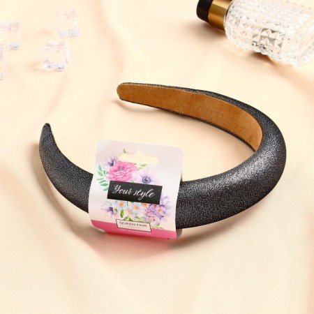 Hair cap "Ivetta" Shine, 3 cm, black-1